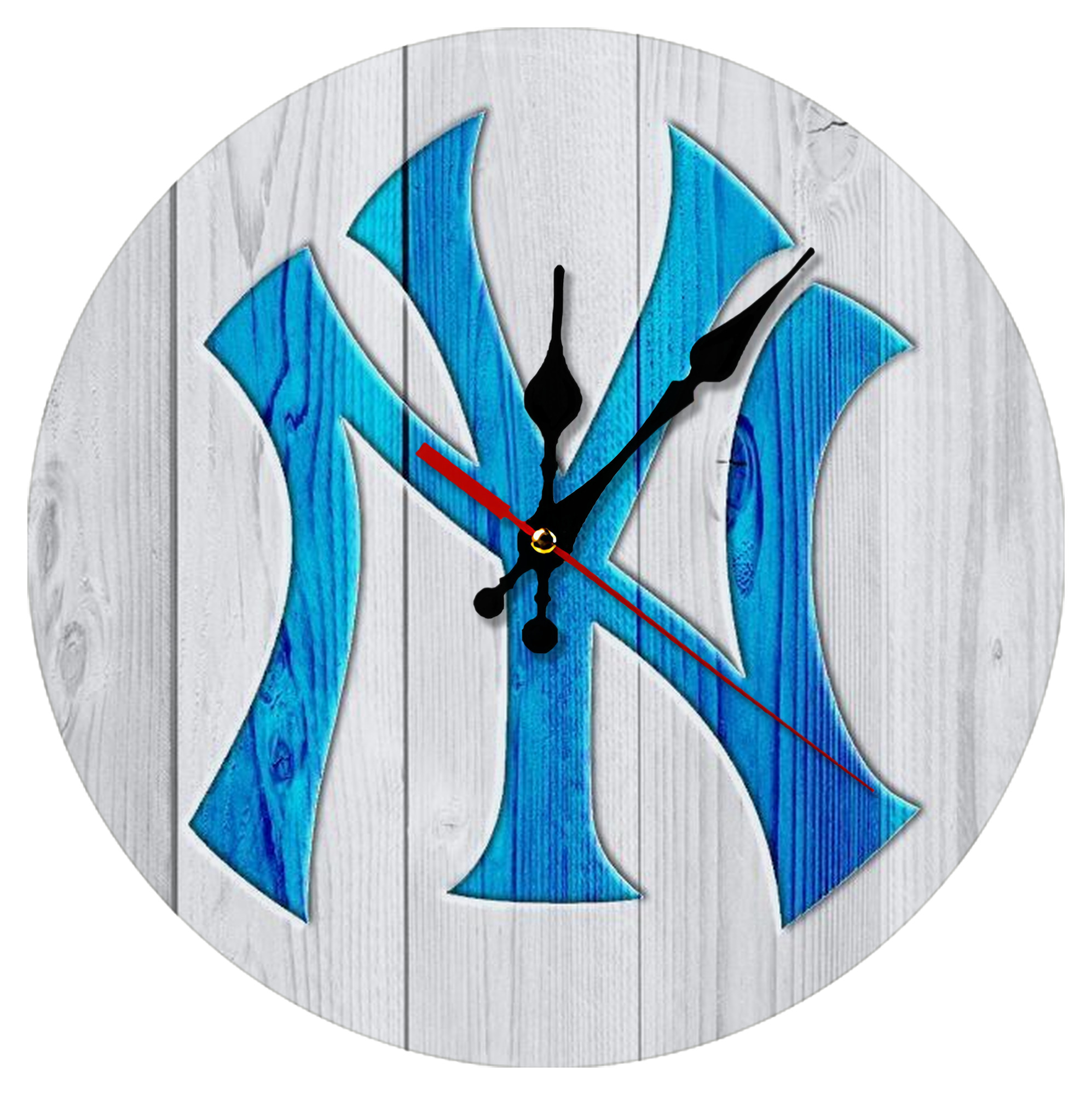New York Yankees 156 Silent Round Wall Clock – Modern & Stylish DIY Design, Durable Wood Construction, Easy To Install – Perfect For Office, Bedroom, Living Room, And More
